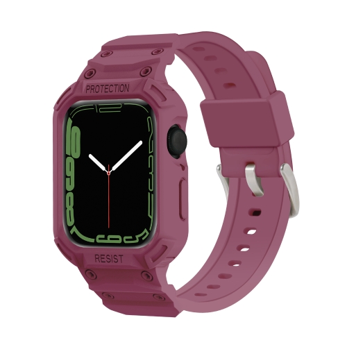 

Integrated TPU Watch Band For Apple Watch Series 7 45mm / 6&SE&5&4 44mm / 3&2&1 42mm(Plum)