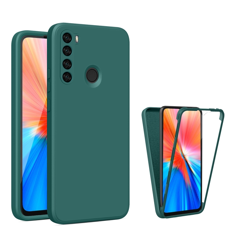 

For Xiaomi Redmi Note 8 Imitation Liquid Silicone 360 Full Body Phone Case(Dark Green)