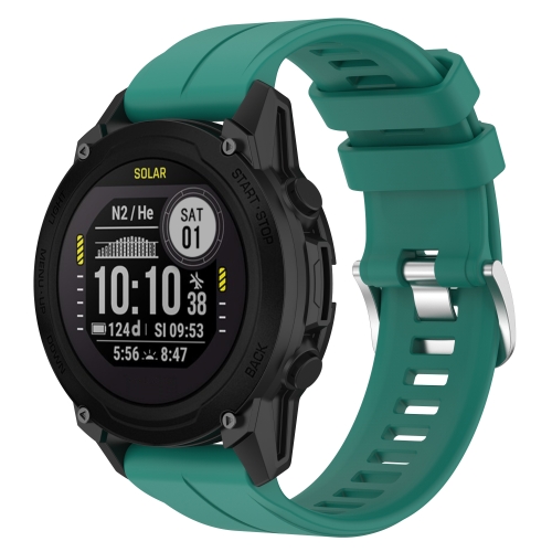 

For Garmin Descent G1 / Forerunner 745/945/935 / Approach S62 Solid Color Silicone Watch Band(Pine Green)