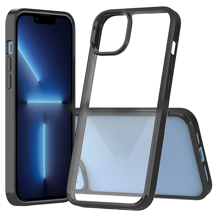 

For iPhone 14 Plus Shockproof Scratchproof TPU + Acrylic Phone Case (Black)