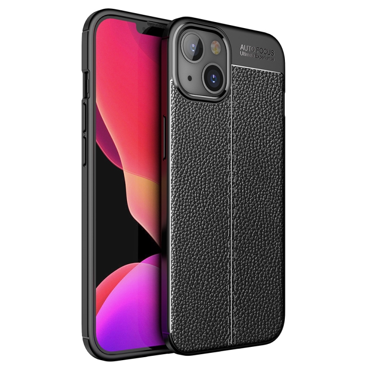 

For iPhone 14 Litchi Texture TPU Phone Case (Black)