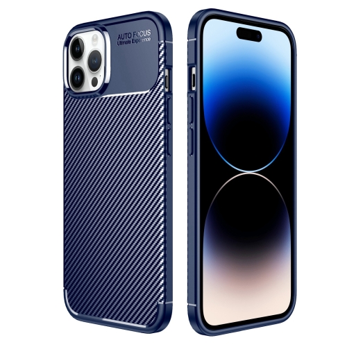 

For iPhone 14 Pro Max Carbon Fiber Texture TPU Phone Case (Blue)