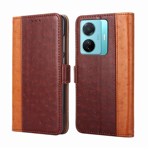 

For vivo S15e / T1 Snapdragon 778G Ostrich Texture Horizontal Flip Leather Case(Brown)