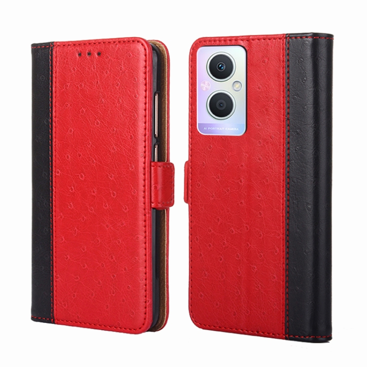 

For OPPO A96 5G Ostrich Texture Flip Leather Case(Red)