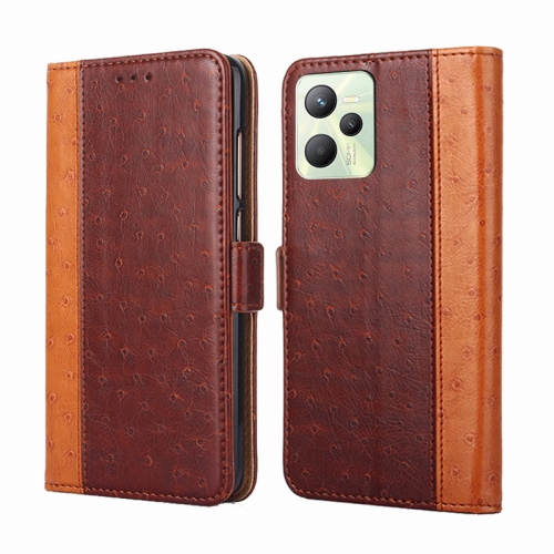 

For OPPO Realme C35 Ostrich Texture Flip Leather Case(Brown)