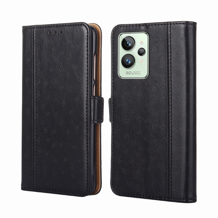 

For OPPO Realme GT2 Pro Ostrich Texture Flip Leather Case(Black)