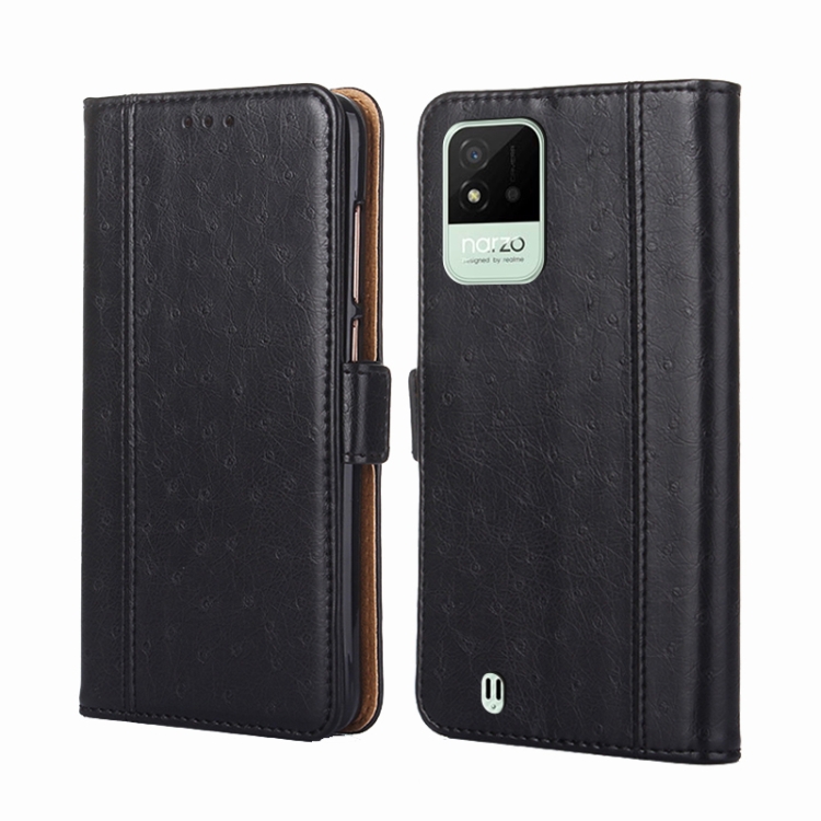 

For OPPO Realme Narzo 50i Ostrich Texture Flip Leather Case(Black)