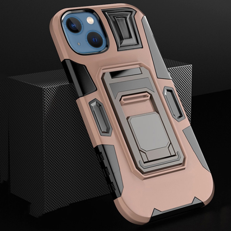 

MechaWarrior Multifunctional Holder Phone Case For iPhone 13(Pink)