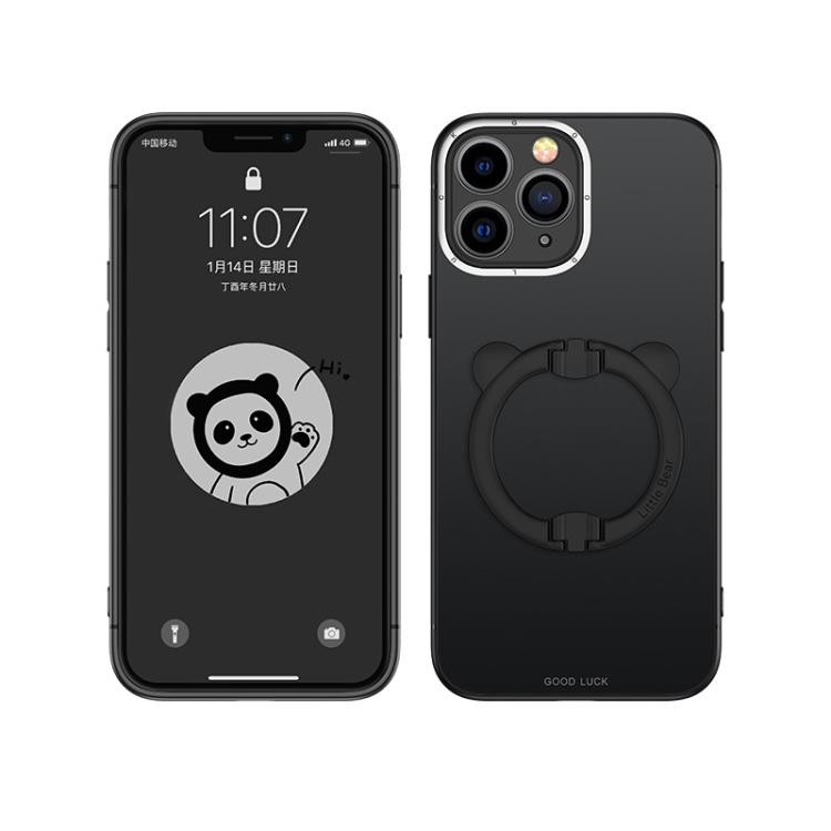 

Bear Holder Phone Case For iPhone 12 Pro(Black)