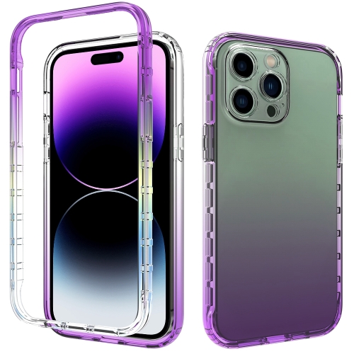 

For iPhone 14 Pro Max Two-color Gradual Change PC+TPU Phone Case (Purple)