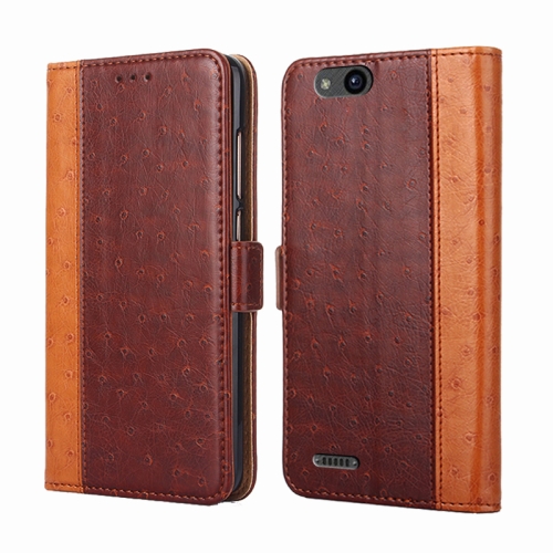 

For ZTE Tempo X / Vantage Z839 / N9137 Ostrich Texture Flip Leather Phone Case(Brown)