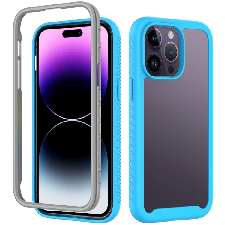 

Starry Sky Solid Color PC + TPU Phone Case For iPhone 14 Pro Max (Light Blue)