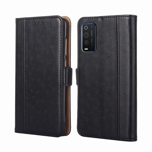 

For TCL 205 Ostrich Texture Flip Leather Phone Case(Black)