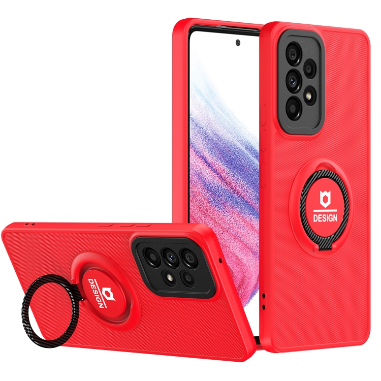 

For Samsung Galaxy A13 4G Eagle Eye Ring Holder Phone Case(Red + Black)