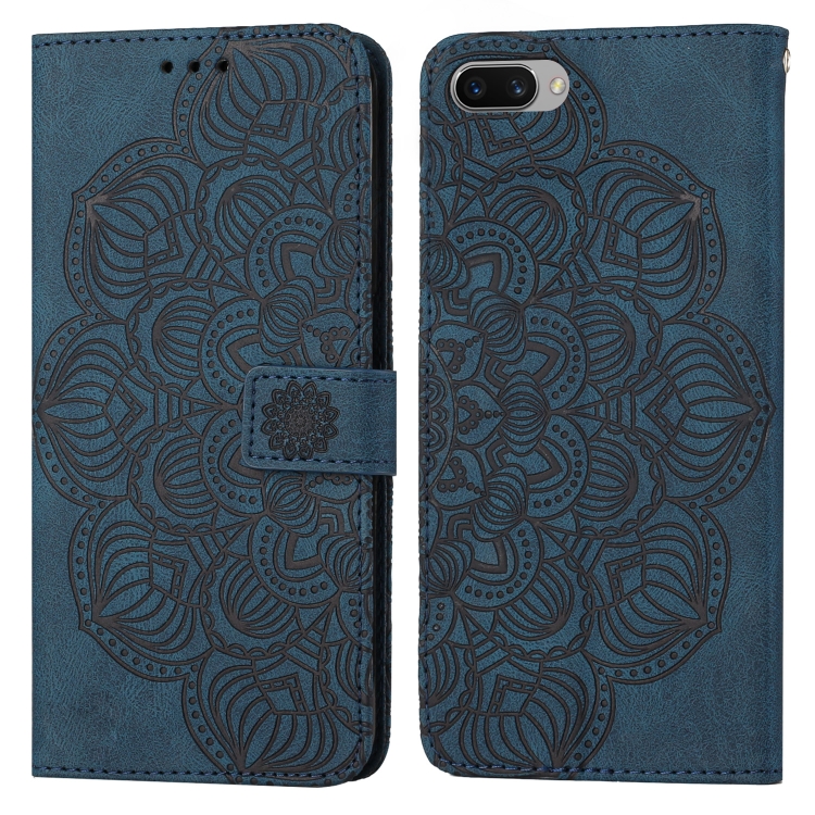 

For OPPO A3s / A5 / Realme C1 Mandala Embossed Flip Leather Phone Case(Blue)