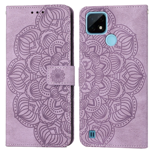 

For OPPO Realme C21 Mandala Embossed Flip Leather Phone Case(Purple)