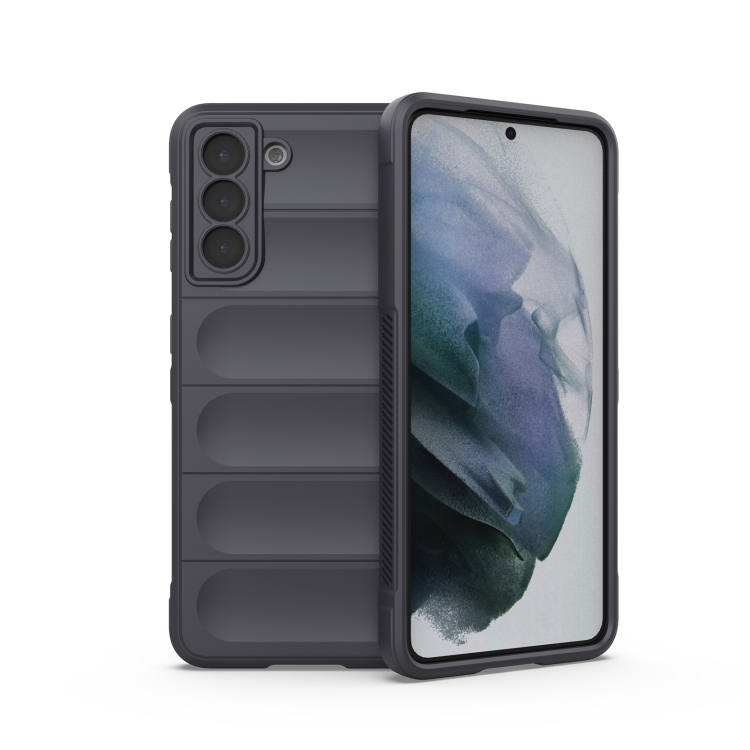 

For Samsung Galaxy S21 5G Magic Shield TPU + Flannel Phone Case(Dark Grey)