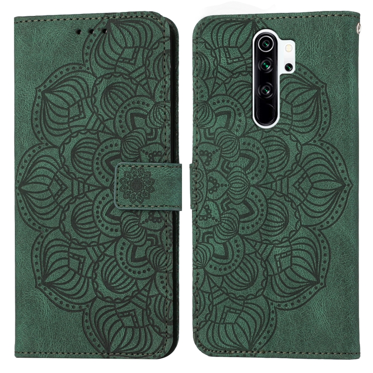 

For Xiaomi Redmi Note 8 Pro Mandala Embossed Flip Leather Phone Case(Green)