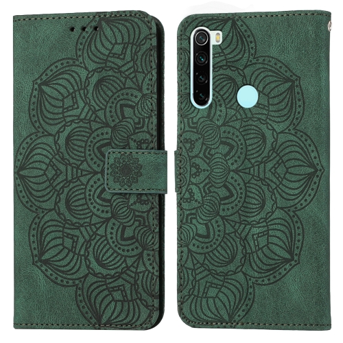 

For Xiaomi Redmi Note 8T Mandala Embossed Flip Leather Phone Case(Green)