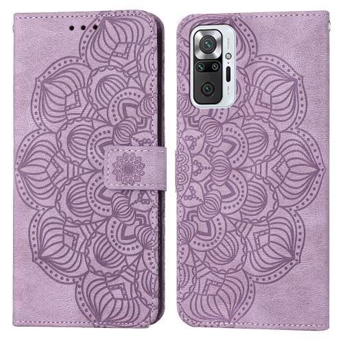 

For Xiaomi Redmi Note 10 Pro 4G Mandala Embossed Flip Leather Phone Case(Purple)