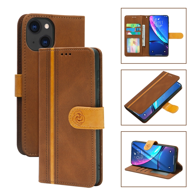 

Skin Feel Leather Wallet Phone Case For iPhone 13(Brown)