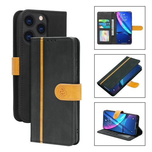 

Skin Feel Leather Wallet Phone Case For iPhone 13 Pro(Black)