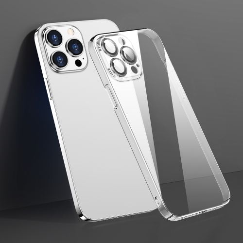 

Transparent PC Phone Case with Lens Film For iPhone 12 Pro Max(Silver)