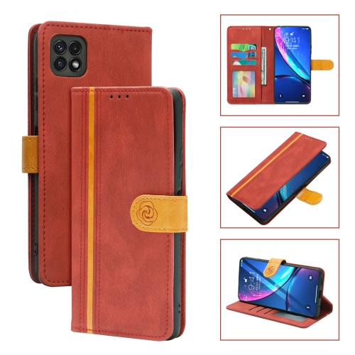 

For Samsung Galaxy A22 5G Skin Feel Leather Wallet Phone Case(Red)