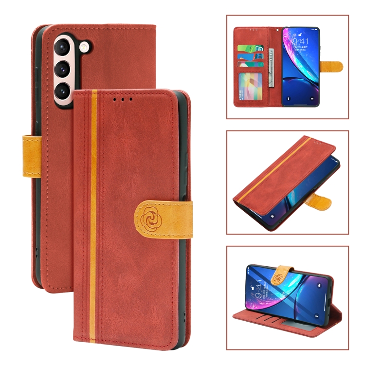 

For Samsung Galaxy S21 5G Skin Feel Leather Wallet Phone Case(Red)