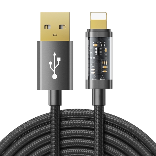 JOYROOM S-UL012A20 USB-A to 8 Pin 2.4A Sync Data Cable, Cable Length:2m(Black)