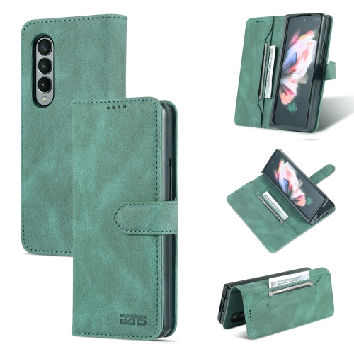 For Samsung Galaxy Z Fold4 AZNS Dream II Skin Feel PU+TPU Horizontal Flip PU Phone Case(Green)