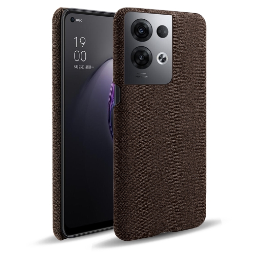 

For OPPO Reno8 Pro+ Cloth Coated Hard Plastic Phone Case(Brown)