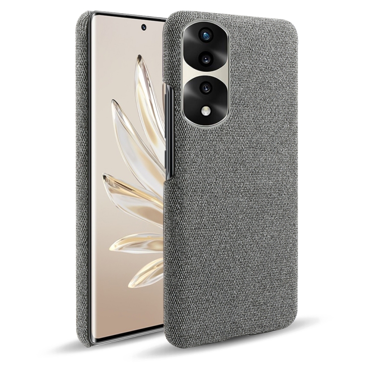 

For Honor 70 Pro+ Cloth Coated Hard Plastic Phone Case(Grey)
