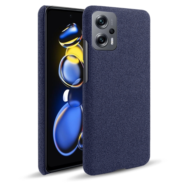 

For Xiaomi Redmi Note 11T Pro+ Cloth Coated Hard Plastic Phone Case(Blue)