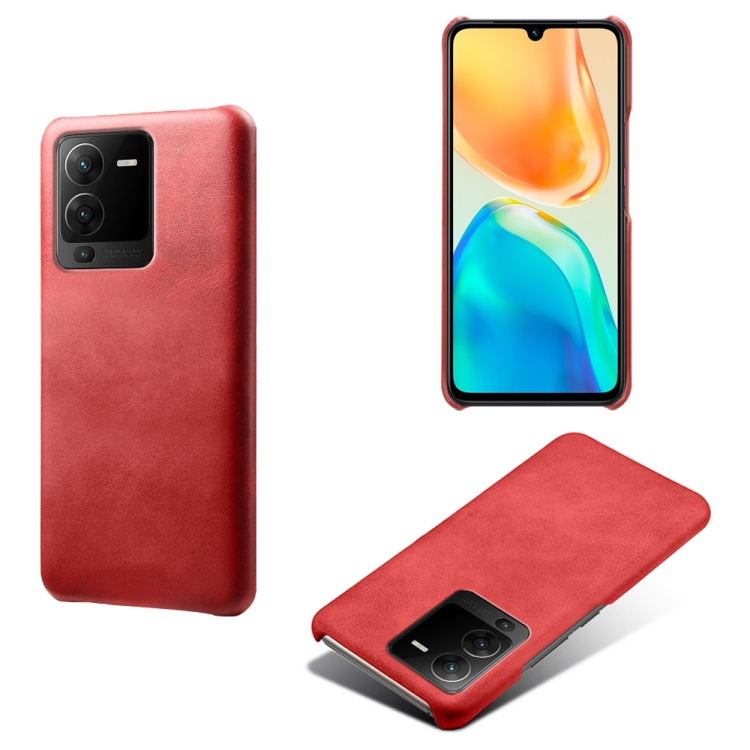 

For vivo S15 Pro Calf Texture PC + PU Phone Case(Red)