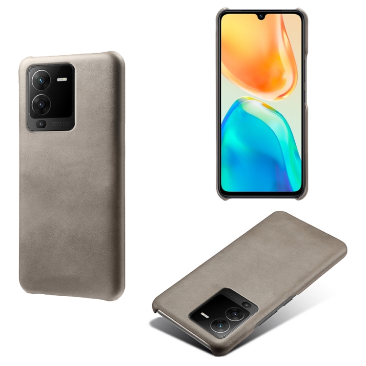 

For vivo S15 Calf Texture PC + PU Phone Case(Grey)