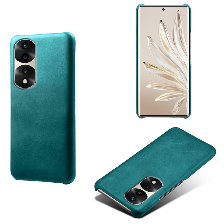 

For Honor 70 Pro+ Calf Texture PC + PU Phone Case(Green)
