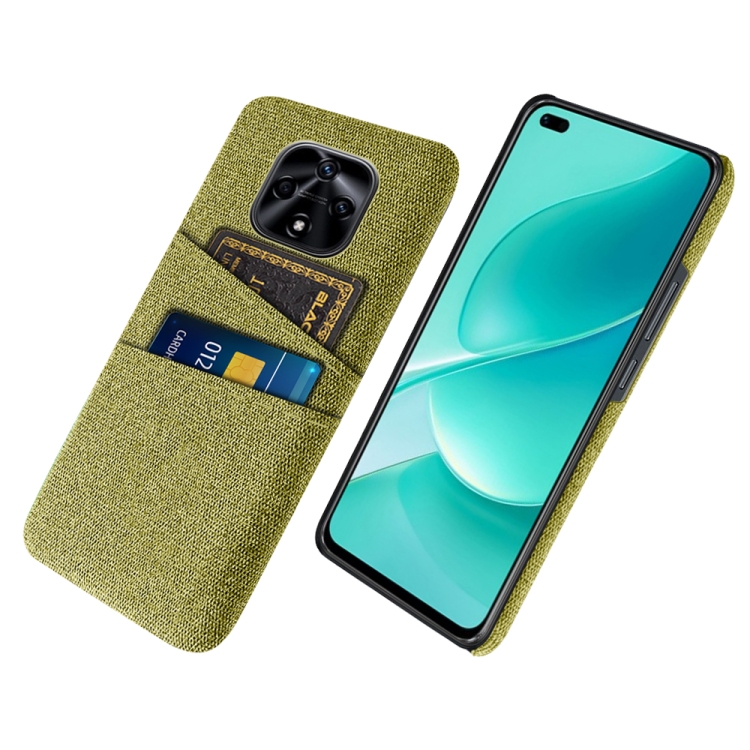 

For Huawei nova 9z 5G Cloth Texture Card Slot PC+Nylon Phone Case(Yellow)