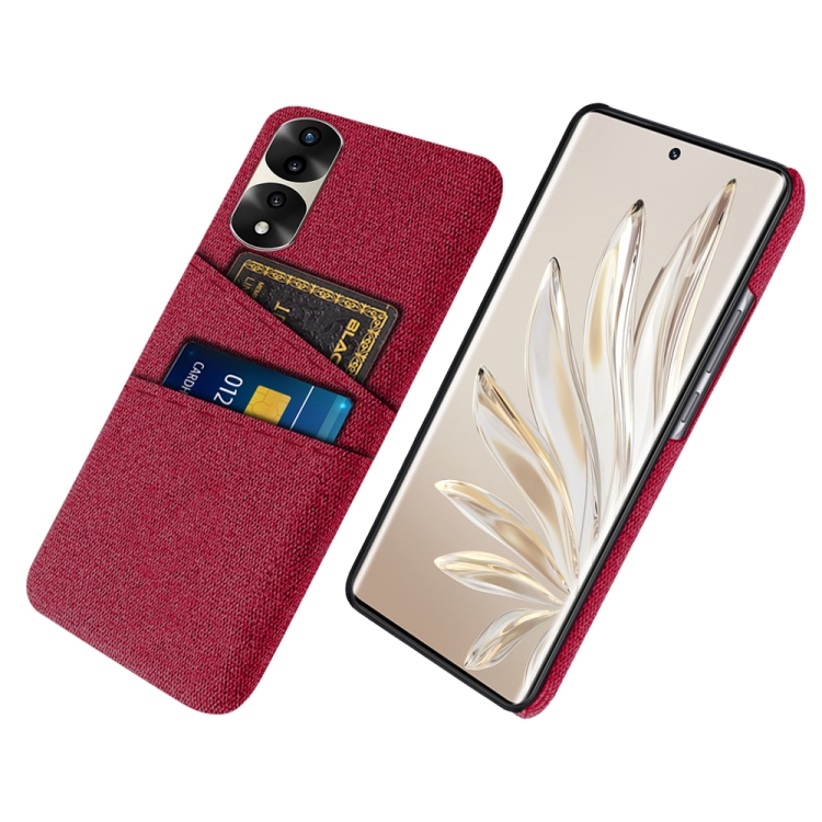 

For Honor 70 Pro Cloth Texture Card Slot PC+Nylon Phone Case(Red)