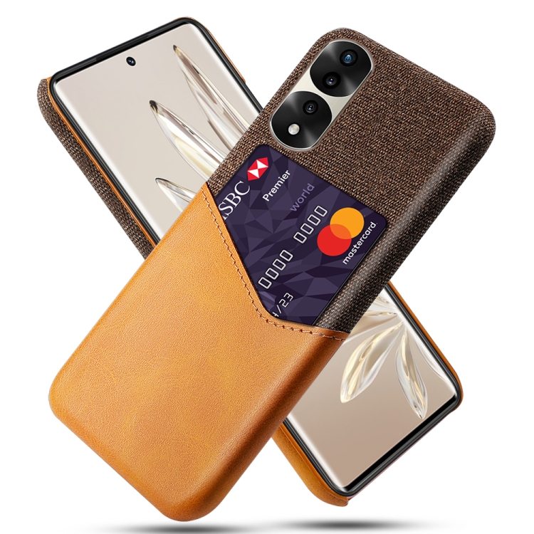 

For Honor 70 Pro Cloth Texture Card Slot PC + PU Phone Case(Orange)