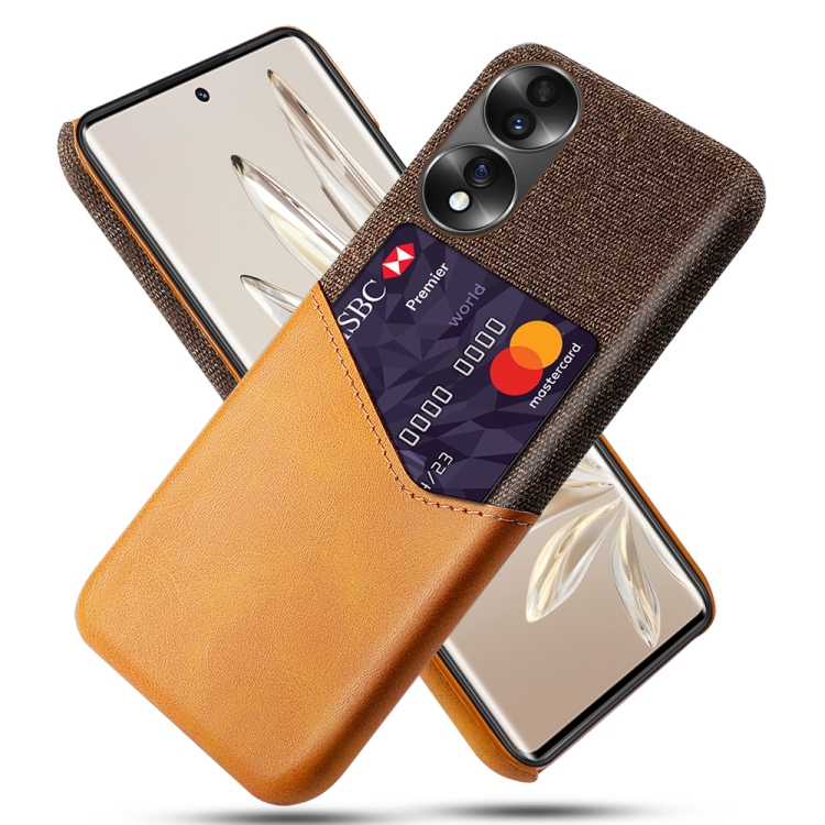 

For Honor 70 Cloth Texture Card Slot PC + PU Phone Case(Orange)