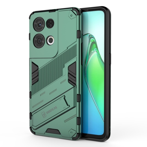 For OPPO Reno8 Pro Punk Armor 2 in 1 PC + TPU Shockproof Phone Case with Invisible Holder(Green)