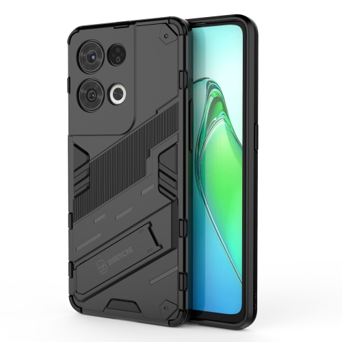 For OPPO Reno8 Pro Punk Armor 2 in 1 PC + TPU Shockproof Phone Case with Invisible Holder(Black)