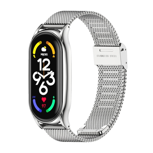 

For Xiaomi Mi Band 7 / 7 NFC MIJOBS Milan Buckle Plus Stainless Steel Watch Band(Silver)