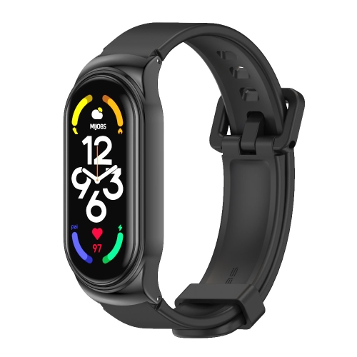 

For Xiaomi Mi Band 7 / 7 NFC MIJOBS CS Metal Case + Silicone Watch Band(Black)