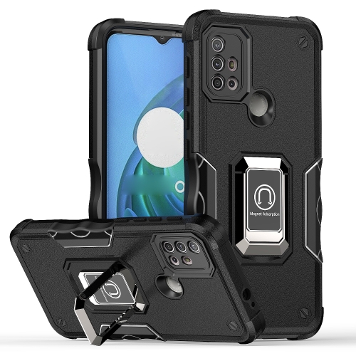 

For Motorola Moto G10 / G20 / G30 Ring Holder Non-slip Armor Phone Case(Black)