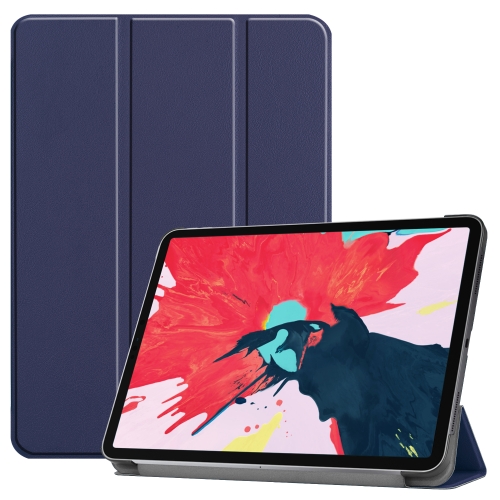 

For iPad Pro 11 inch 2020 Custer Texture Smart PU Leather Tablet Case with Sleep / Wake-up Function & 3-Fold Holder(Blue)