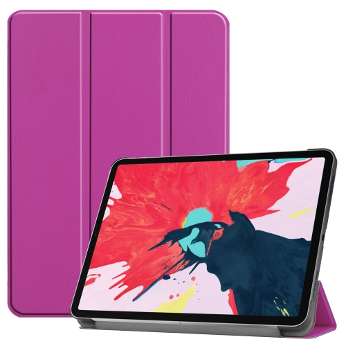 

For iPad Pro 11 inch 2020 Custer Texture Smart PU Leather Tablet Case with Sleep / Wake-up Function & 3-Fold Holder(Purple)