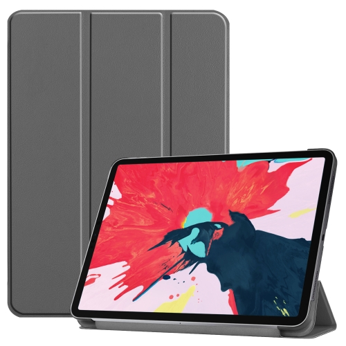 

For iPad Pro 11 inch 2020 Custer Texture Smart PU Leather Tablet Case with Sleep / Wake-up Function & 3-Fold Holder(Gray)