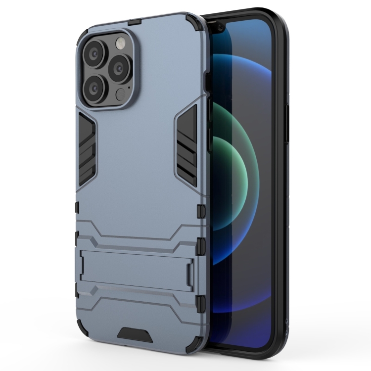 

PC + TPU Invisible Holder Phone Case For iPhone 14 Max (Navy Blue)